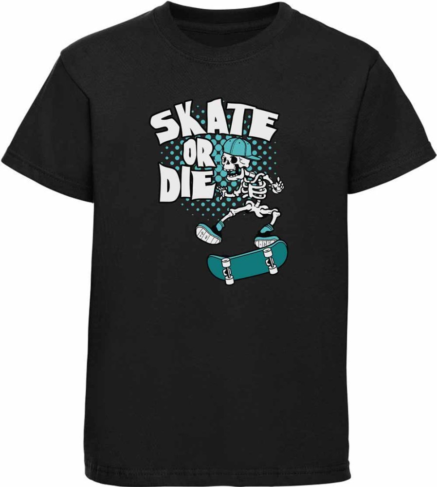 Kids T-shirt with Skeleton and Skate or Die